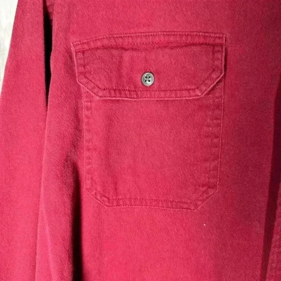 WRANGLER Men's Long Sleeve Shirt Size XL Button Down BURGUNDY - Picture 4 of 5